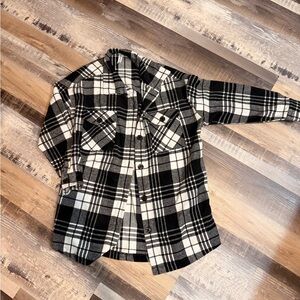Black and White Plaid Shacket Jacket